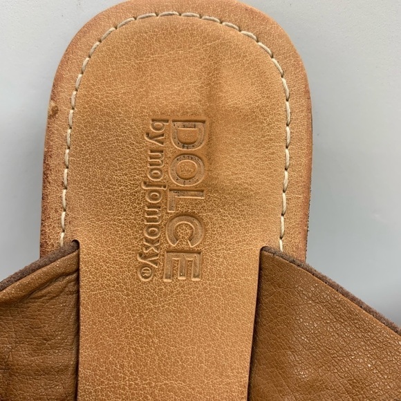 Dolce by Mojomoxy Tan Red Blue Boho Flip Flop Size 7 - Picture 2 of 7